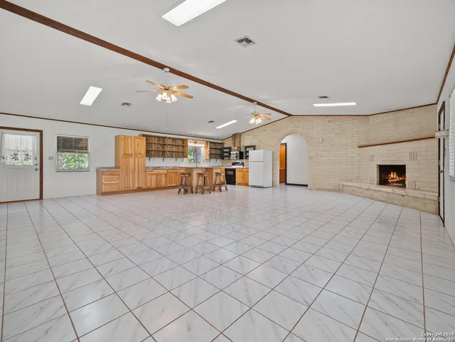 a living room with furniture