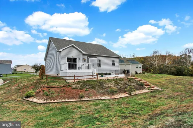 a view of a lake with a yard