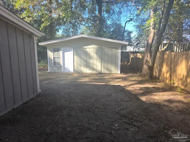 a backyard of a house