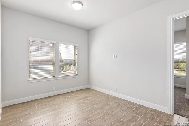 an empty room with a window