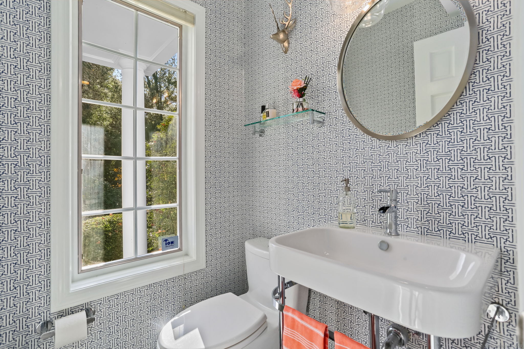 5 Willow Walk Road Westport, CT 06880 - Photo 18 of 40 a bathroom with a sink and a mirror