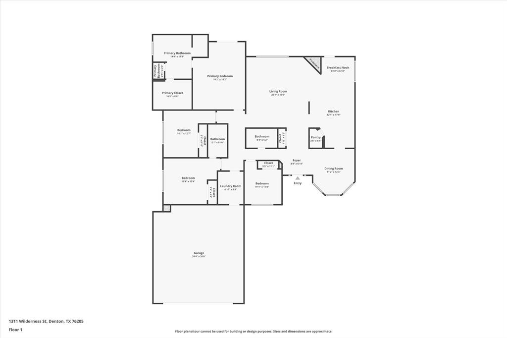 1311 Wilderness Street Denton, TX 76205 - Photo 40 of 40 a picture of a floor plan