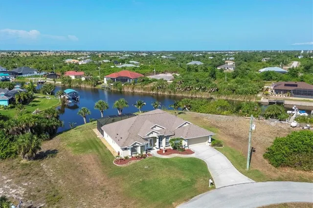 an aerial view of a house