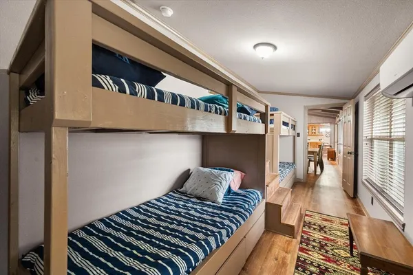 a view of balcony and wooden floor