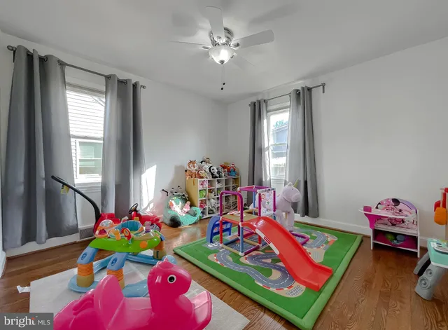 a room with toys and windows