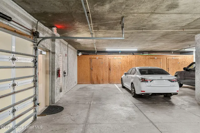 a car parked in garage