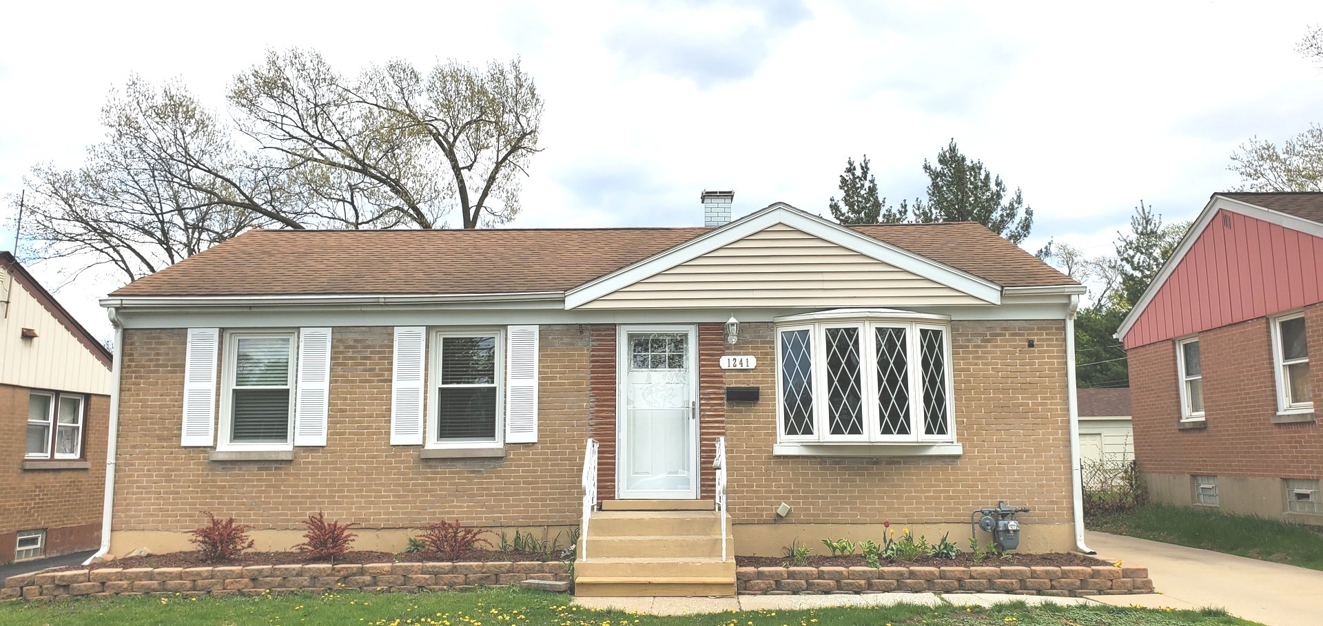 a front view of a house