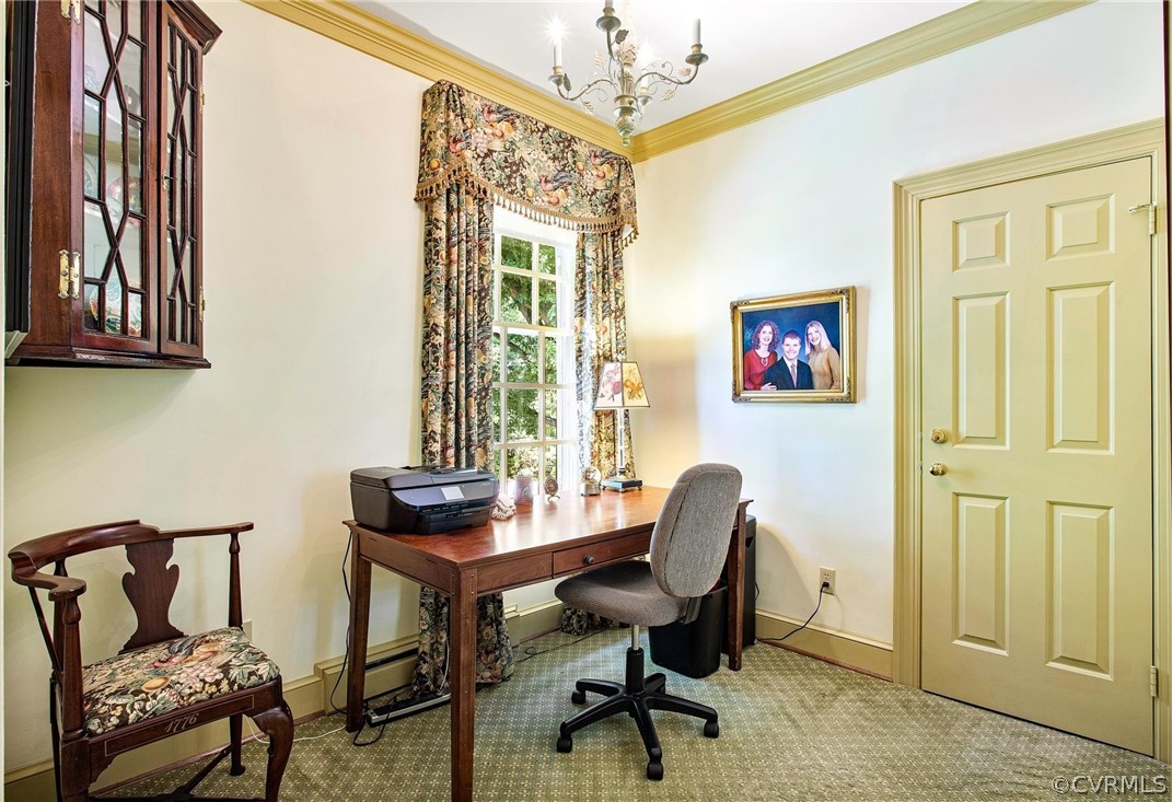 5960 Springfield Road Glen Allen, VA 23060 - Photo 28 of 50 2nd floor office/study with carpeting (hardwood un