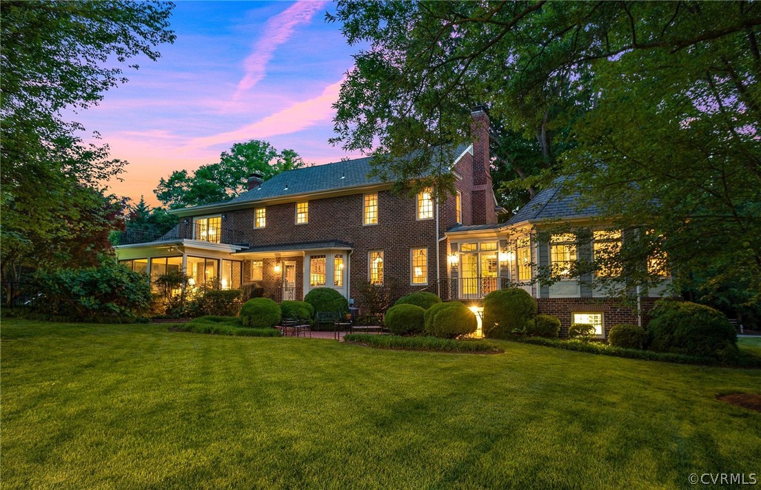 5960 Springfield Road Glen Allen, VA 23060 - Photo 47 of 50 Rear view of home at twilight