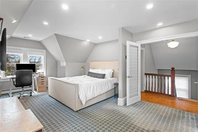 a bathroom with a sink double vanity and a mirror