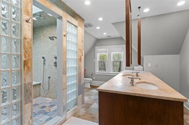 a bathroom with a shower
