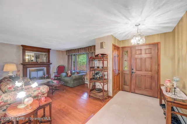 a living room with furniture