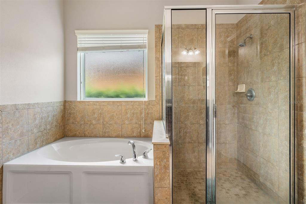 6908 Covington Stone Avenue Apollo Beach, FL 33572 - Photo 27 of 60 a bathroom with a bathtub and shower