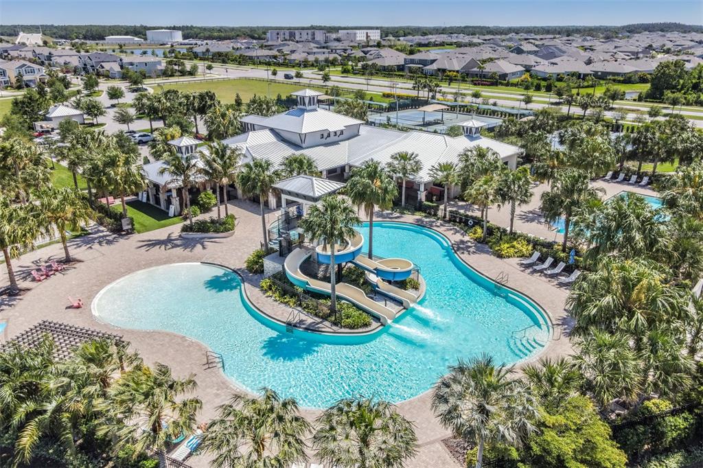 6908 Covington Stone Avenue Apollo Beach, FL 33572 - Photo 43 of 60 an aerial view of a house with a swimming pool
