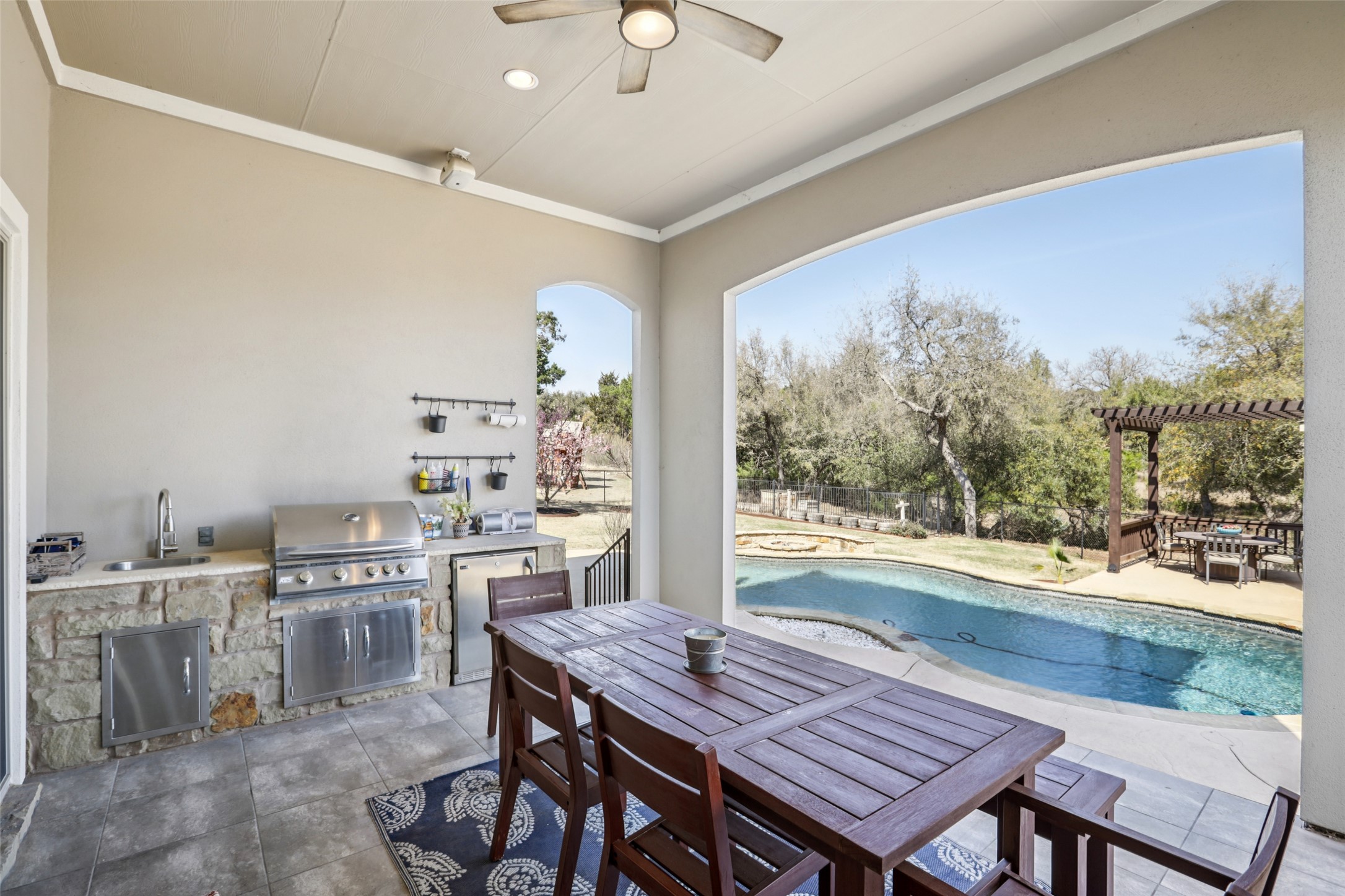 1000 Jonathan Cove Georgetown, TX 78628 - Photo 30 of 40 Covered patio off main living w/ built-in outdoor kitchen