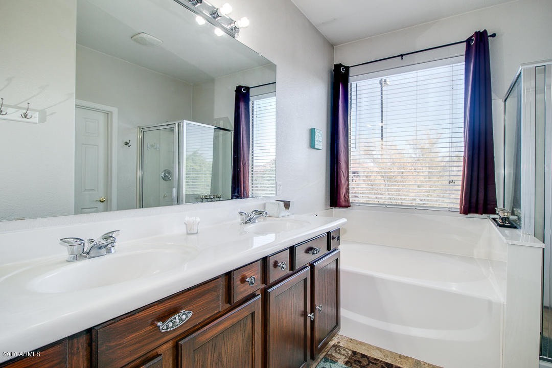 3954 East Morelos Street Gilbert, AZ 85295 - Photo 19 of 31 a bathroom with a tub sink and mirror