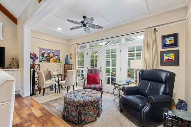 a view of a swimming pool with a patio