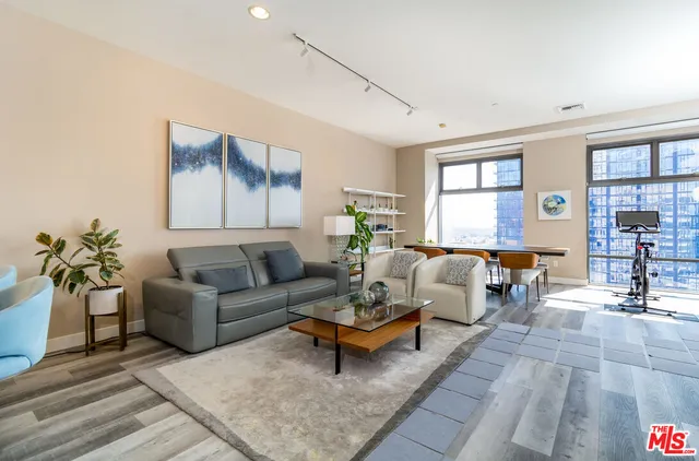 a living room with furniture and a couch