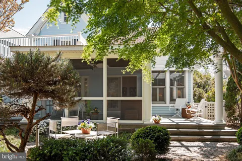 a view of a garden from a balcony