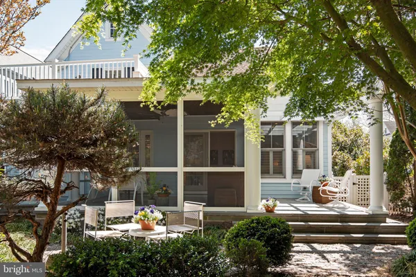 a view of a garden from a balcony