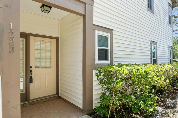 a view of front door and porch