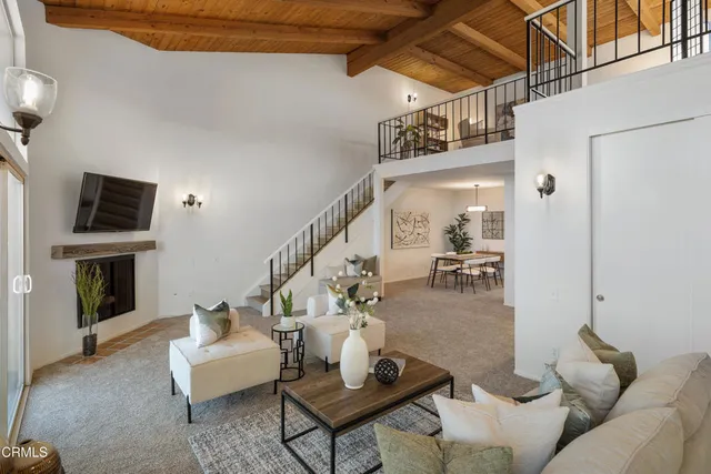 a living room with furniture