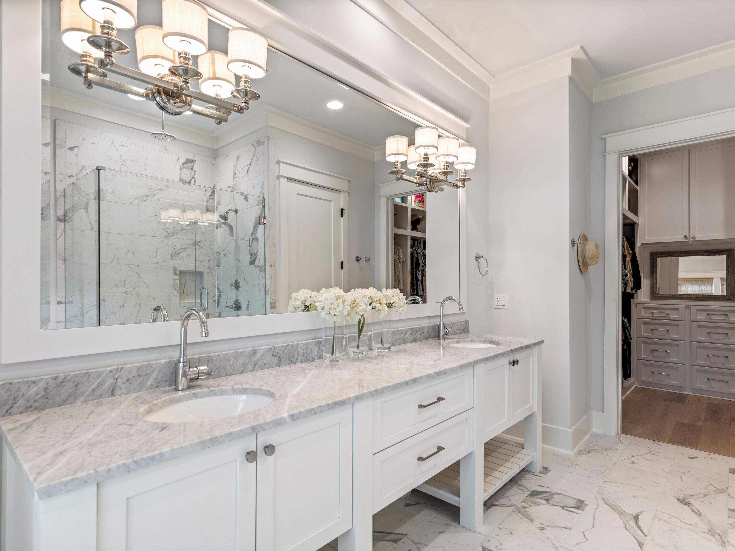 193 Splash Drive Inlet Beach, FL 32461 - Photo 20 of 43 a bathroom with a sink double vanity and a mirror