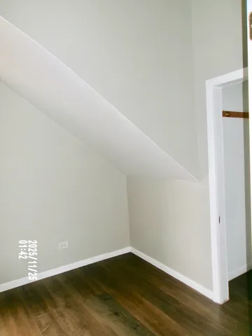 a view of small space with wooden floor