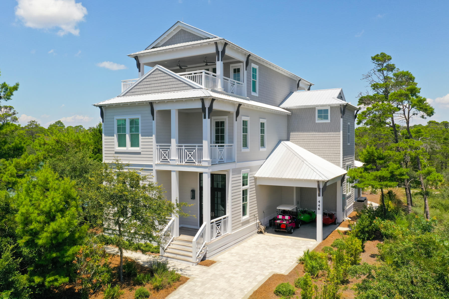 446 Morgans Trail Santa Rosa Beach, FL 32459 - Photo 1 of 49 a front view of a house with a yard