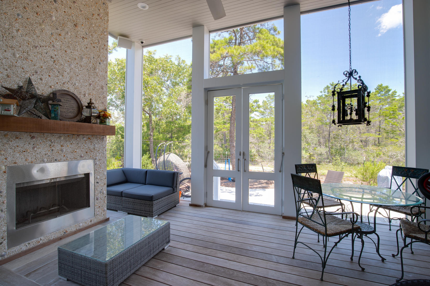 446 Morgans Trail Santa Rosa Beach, FL 32459 - Photo 18 of 49 a living room with furniture and a fireplace