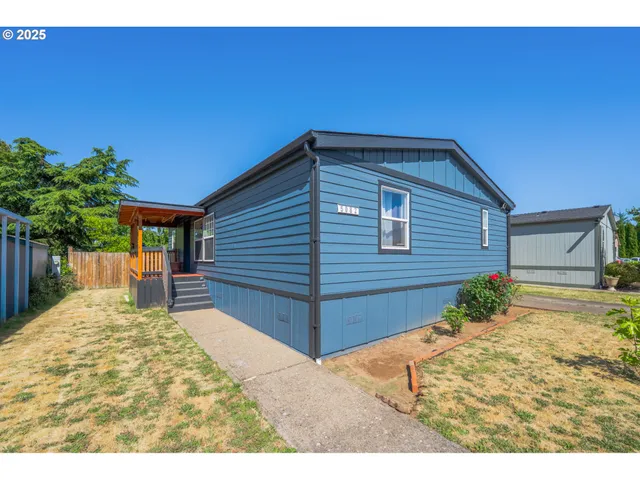 a view of backyard of house