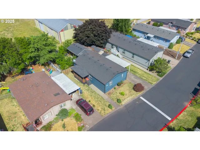 an aerial view of a house