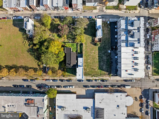 an aerial view of a city