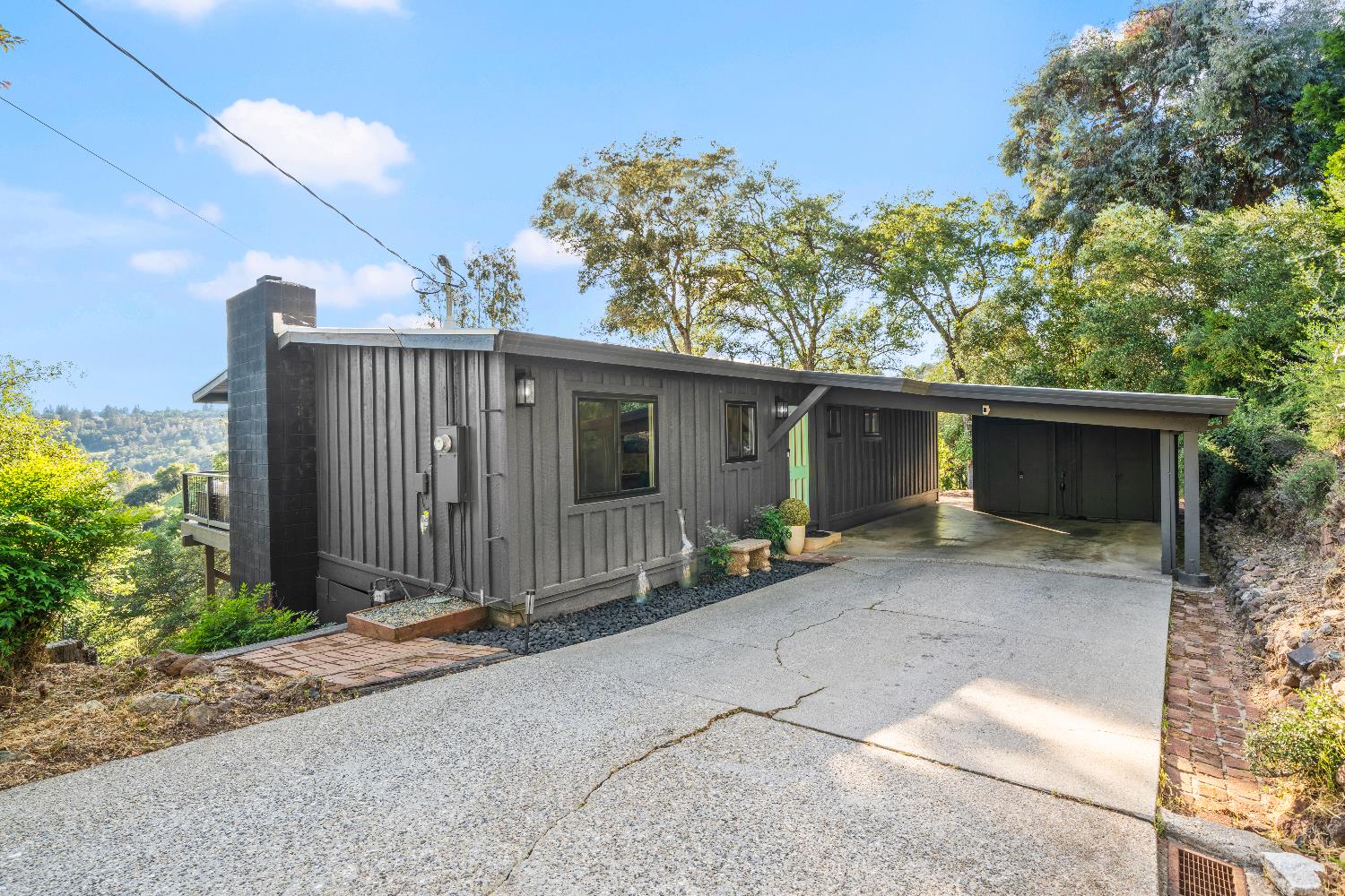 140 Rio Camino Street Auburn, CA 95603 - Photo 40 of 56 a view of backyard with potted plants and a large tree