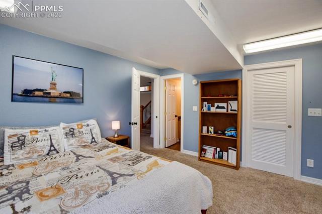 691 Gilcrest Road Colorado Springs, CO 80906 - Photo 23 of 28 Downstairs bedroom with adjoining bathroom
