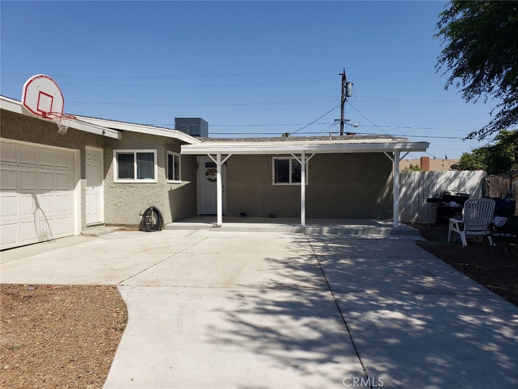 a view of a house with a patio