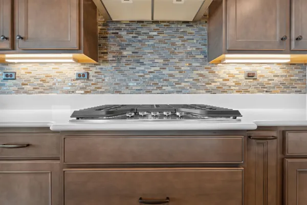 a view of a hallway with windows