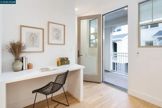 a view of a building from a balcony