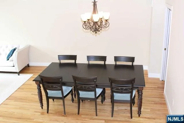 a table and chairs in a room