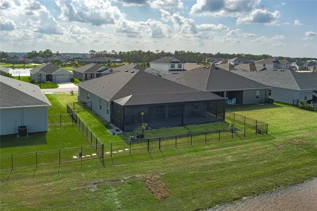 an aerial view of a house