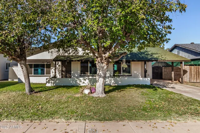 a house with a white door