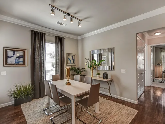 a view of a livingroom and dining room