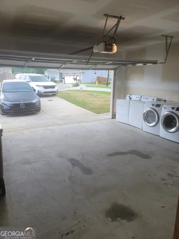 a view of a garage