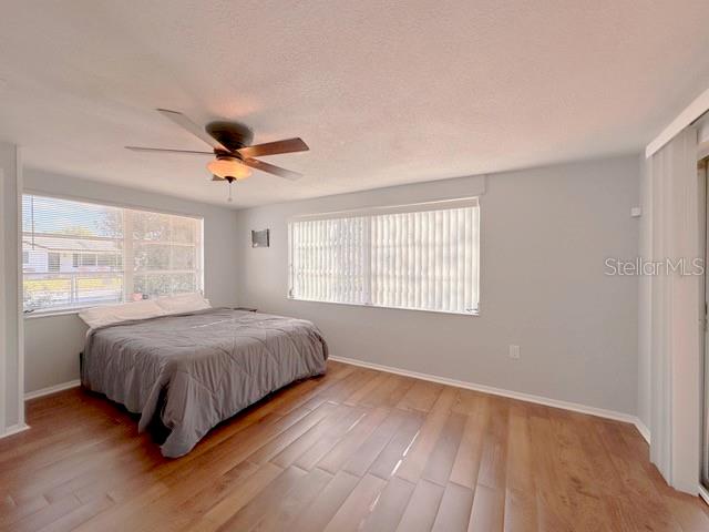 7924 Halsey Drive Port Richey, FL 34668 - Photo 3 of 26 a bedroom with a large bed and a ceiling fan