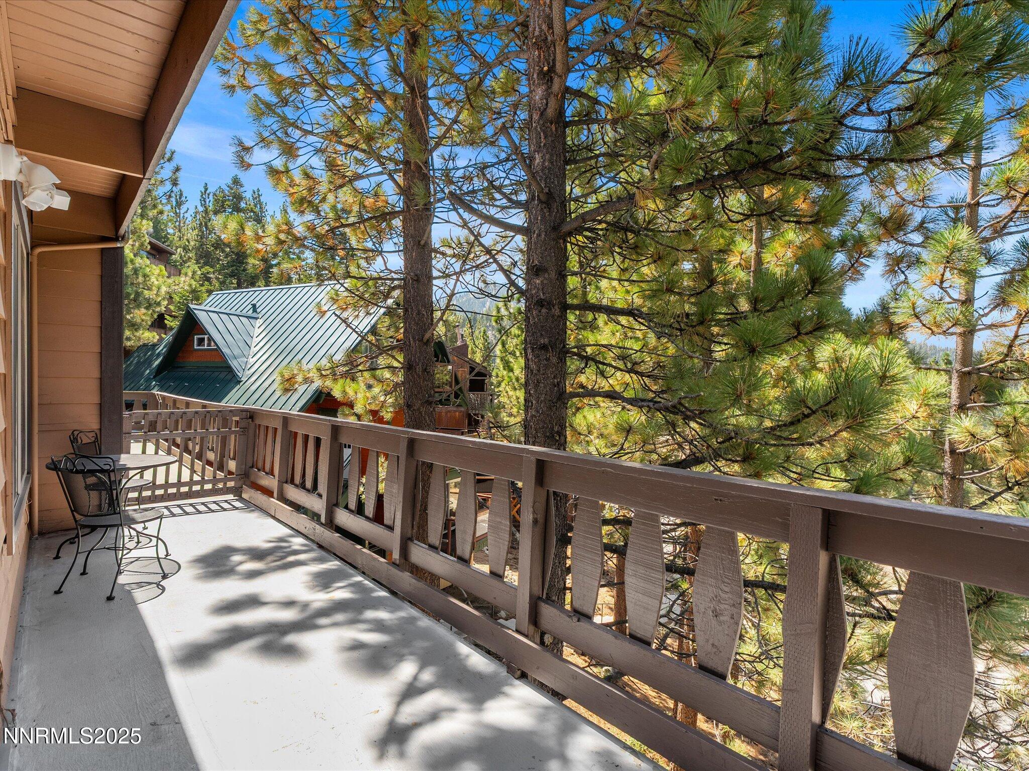 259 Tramway Drive, Unit 3 Stateline, NV 89449 - Photo 5 of 29 a view of wooden balcony with furniture