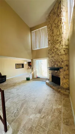 a view of a livingroom with a fireplace