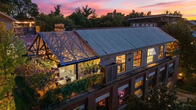 an aerial view of a house