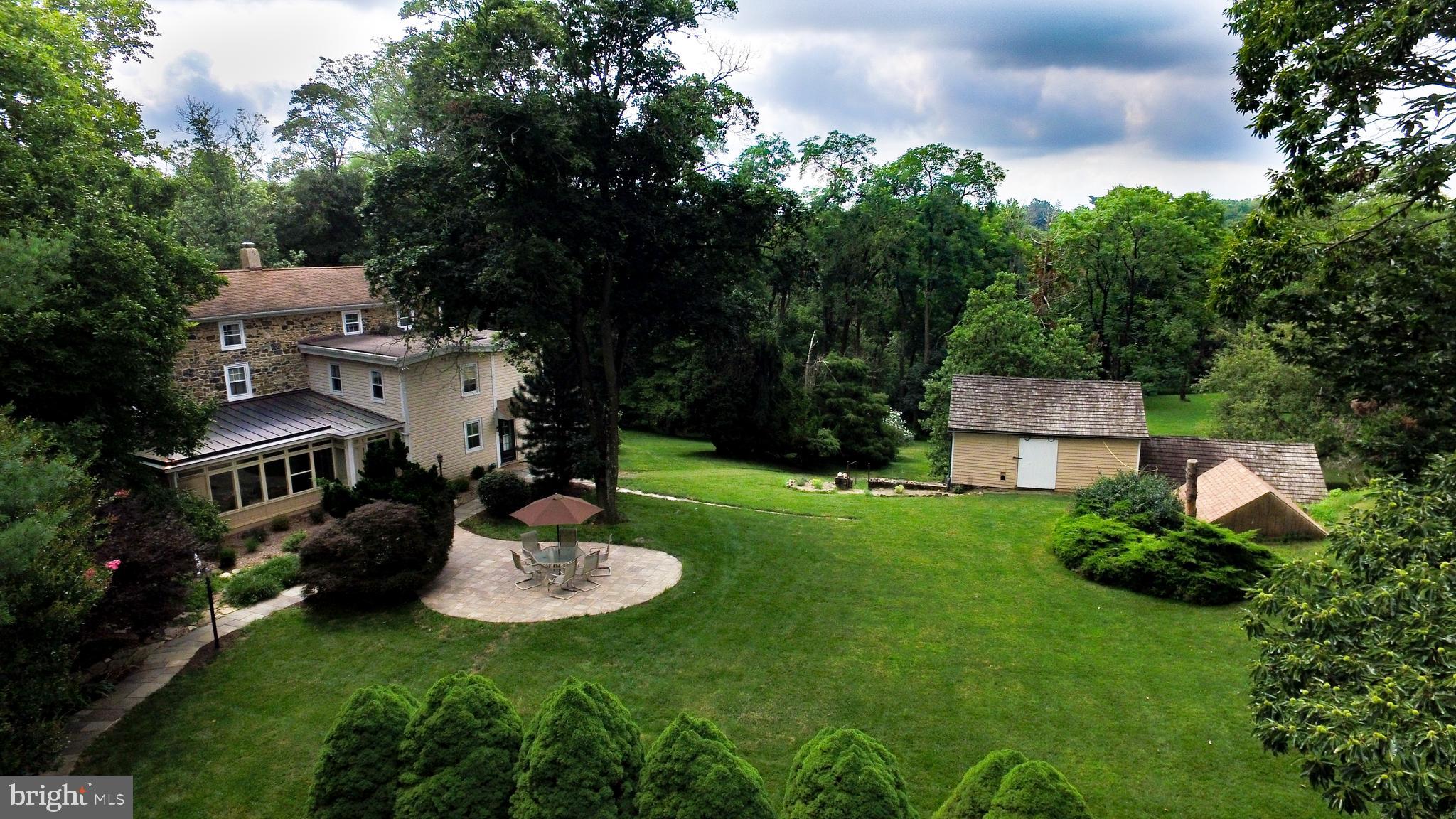363 Valleybrook Road Glen Mills, PA 19342 - Photo 17 of 110 Aerial view-rear of home, paver patio and barn