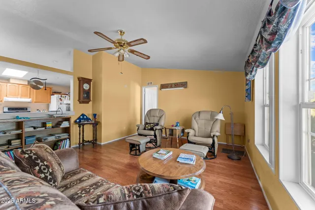 a living room with furniture