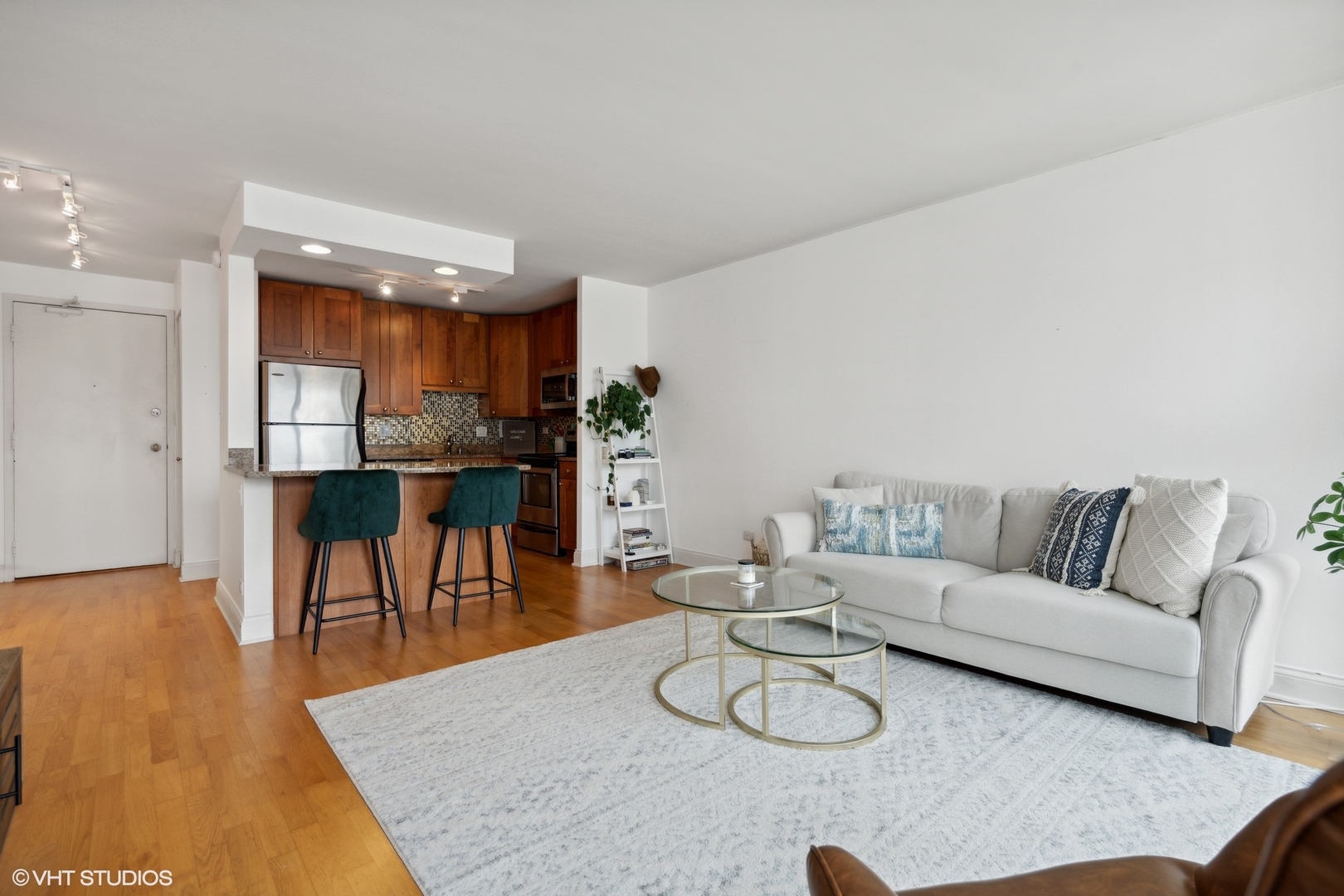 450 West Briar Place, Unit 7B Chicago, IL 60657 - Photo 5 of 15 a living room with furniture and a wooden floor